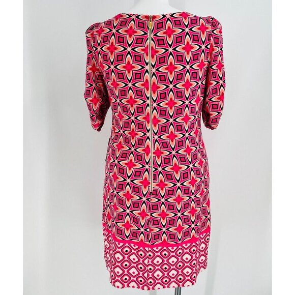 Eliza J Women's Geometric Sheath Dress Size 16 Knee Length Half Sleeve Pink - Picture 6 of 13